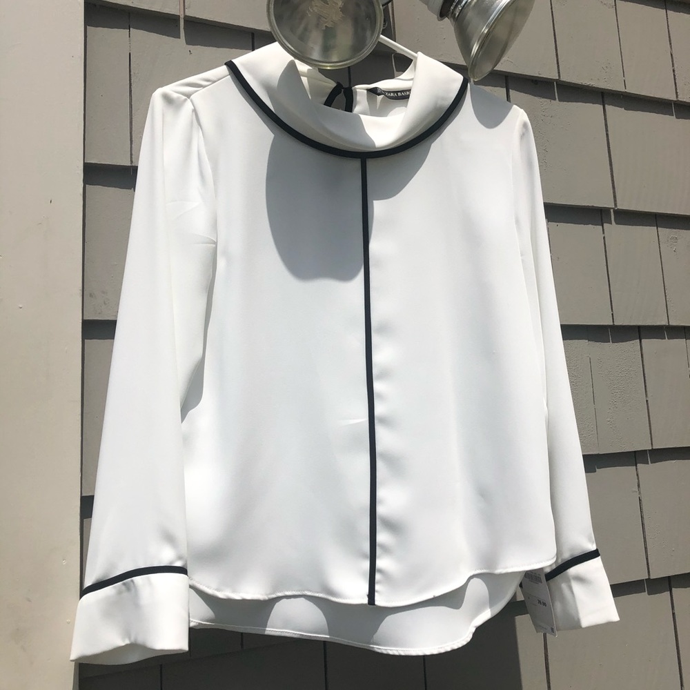 NWT Zara Basic Cowl Neck blouse